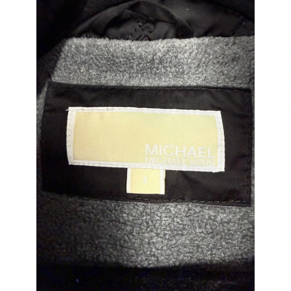 Michael Michael Kors Coat Womens Small Black Quilted‎ Hooded Puffer Long Zip